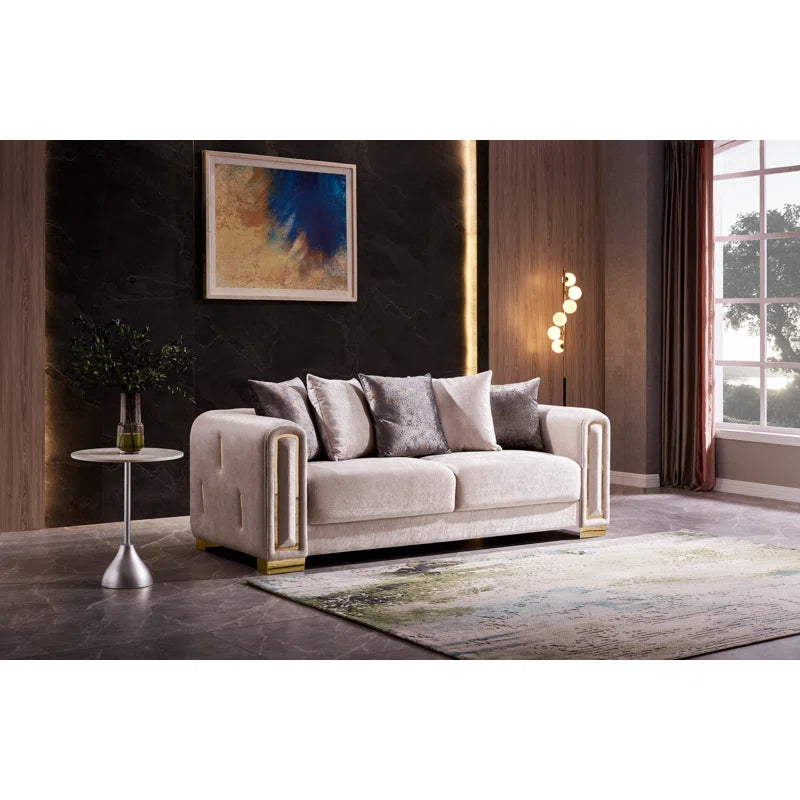 Foehre 2 - Piece Velvet Living Room Luxury Sofa Set