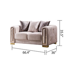 Foehre 2 - Piece Velvet Living Room Luxury Sofa Set