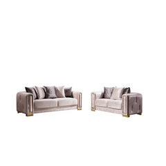 Foehre 2 - Piece Velvet Living Room Luxury Sofa Set