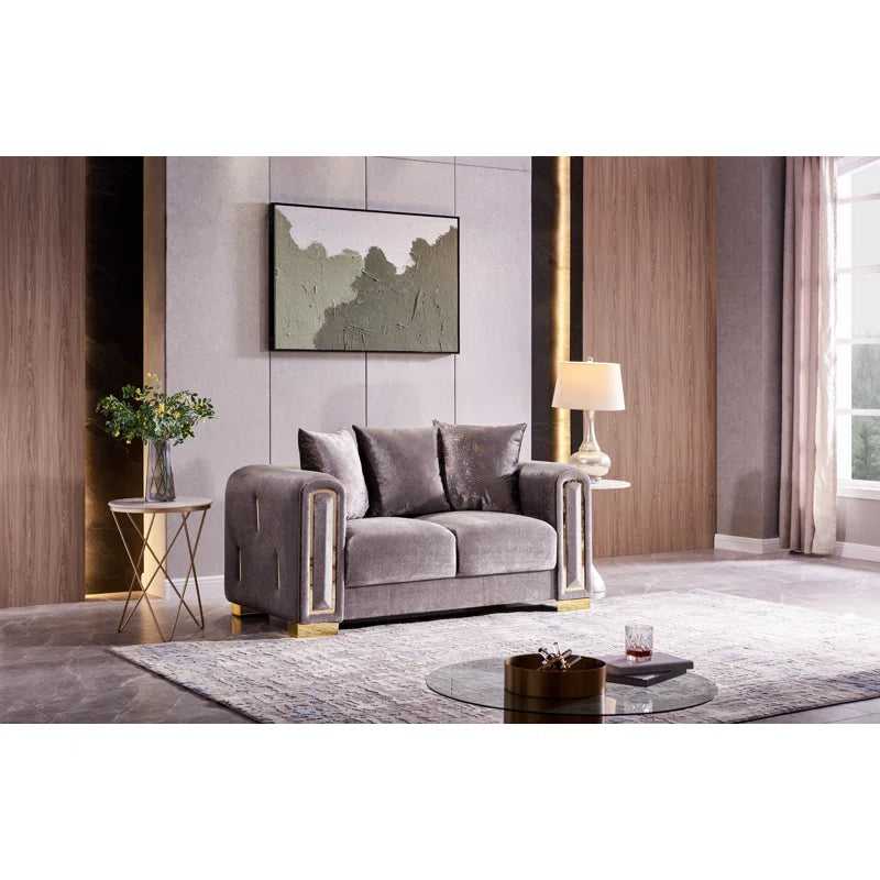 Foehre 2 - Piece Velvet Living Room Luxury Sofa Set