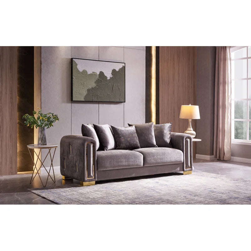 Foehre 2 - Piece Velvet Living Room Luxury Sofa Set
