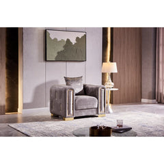 Foehro 3 - Piece Velvet Living Room Luxury Sofa Set