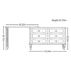 Retro Light Luxury Dresser - Wooden Bazar