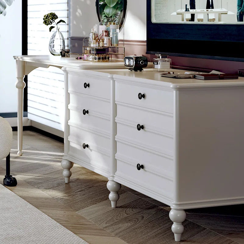 Larson French Style Vintage Dresser Extending Makeup Table - Wooden Bazar