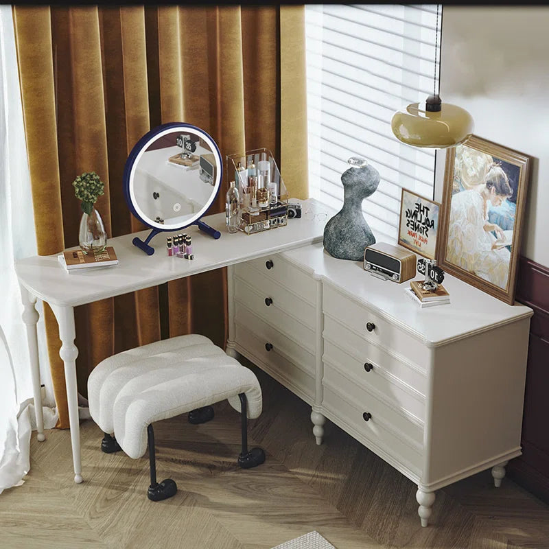 Larson French Style Vintage Dresser Extending Makeup Table - Wooden Bazar
