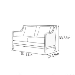 French retro rattan woven solid wood sofa