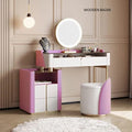 Fumeterre Vanity Table with Stool and Mirror - Wooden Bazar