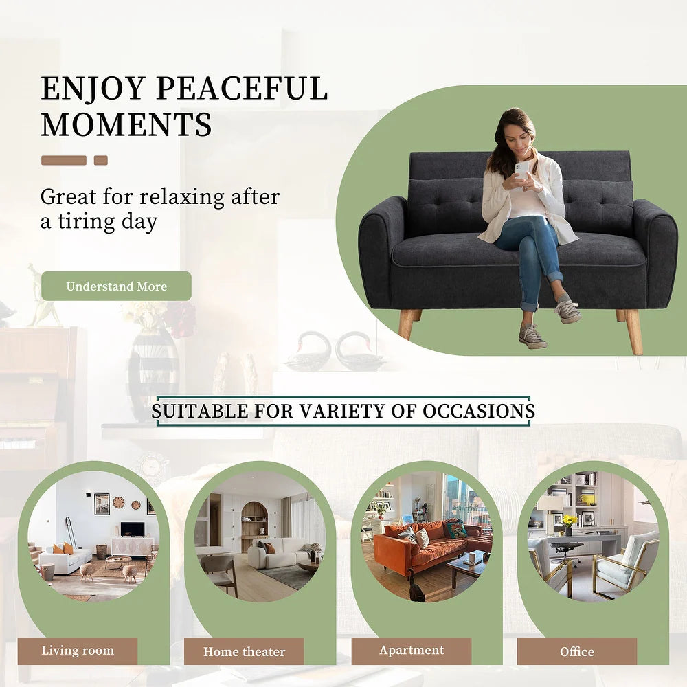 Modern Loveseat Sofa - Wooden bazar