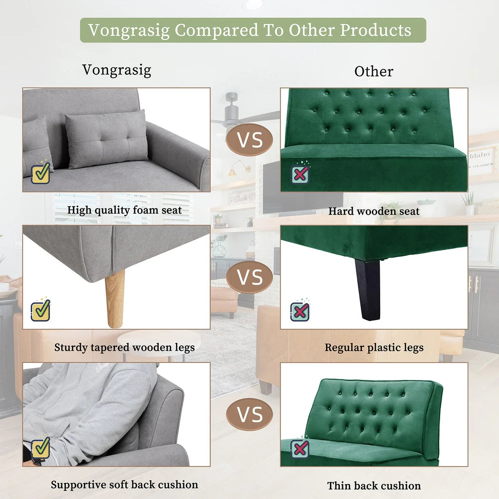 Modern Loveseat Sofa - Wooden bazar