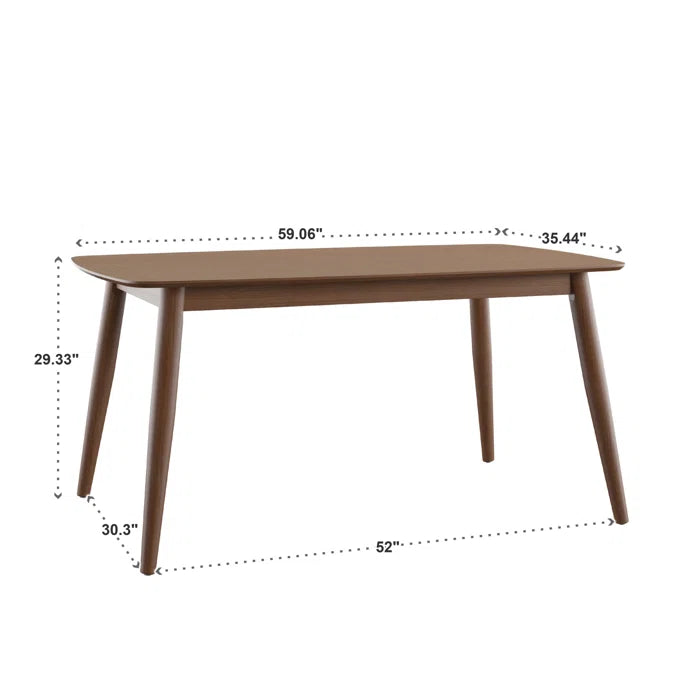 Kaspoty 4 Seater Dining Table Set in Dark Walnut Color - Wooden Bazar