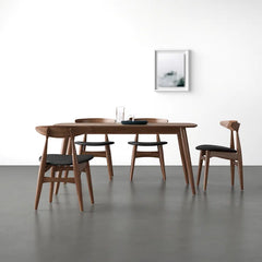 Kaspoty 4 Seater Dining Table Set in Dark Walnut Color - Wooden Bazar