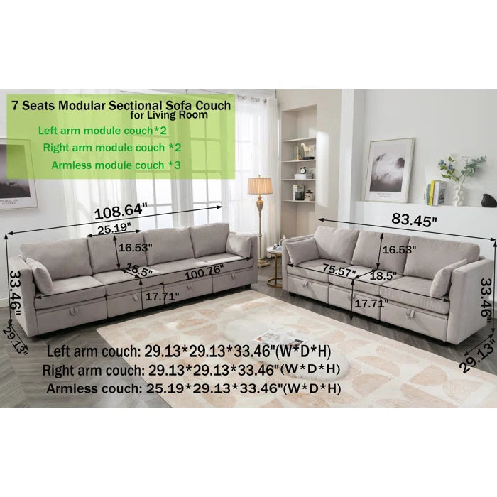 Gansetto 2 - Piece Living Room Luxury Sofa Set