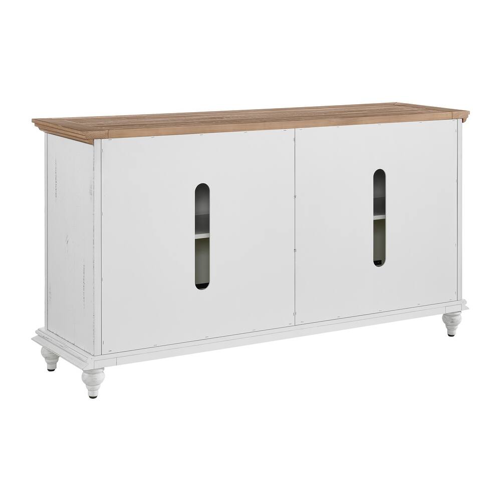 Ergert Solid Wood 65" TV Stand Console - Wooden bazar