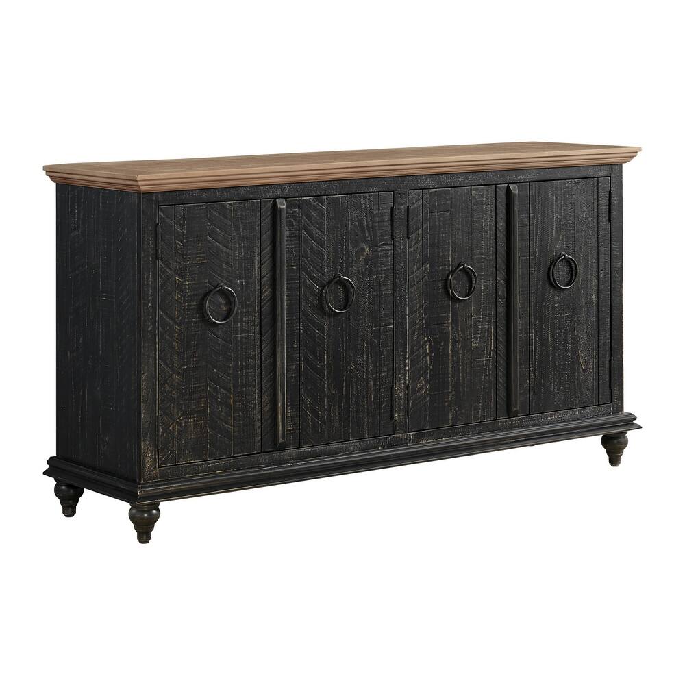 Ergert Solid Wood 65" TV Stand Console - Wooden bazar
