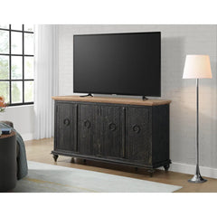 Ergert Solid Wood 65" TV Stand Console - Wooden bazar