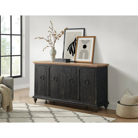 Ergert Solid Wood 65" TV Stand Console - Wooden bazar