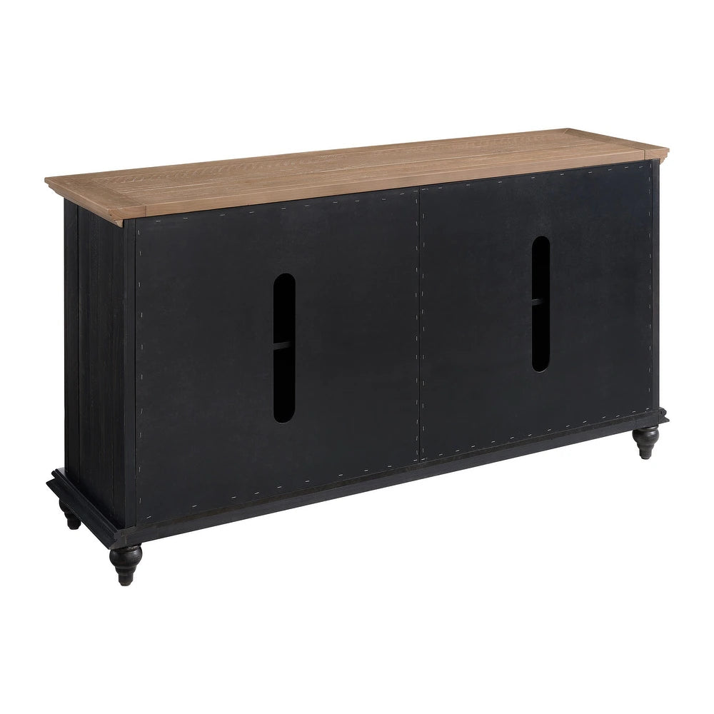 Ergert Solid Wood 65" TV Stand Console - Wooden bazar