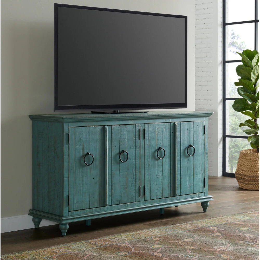 Ergert Solid Wood 65" TV Stand Console - Wooden bazar
