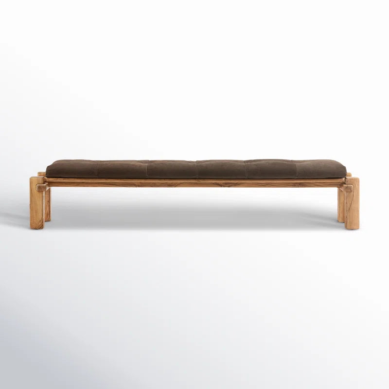 Sanikira Genuine Leather Upholstered Bench