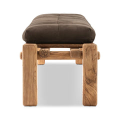 Sanikira Genuine Leather Upholstered Bench