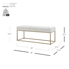Larshima Polyester Upholstered Bench - Wooden Bazar