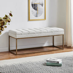 Larshima Polyester Upholstered Bench - Wooden Bazar