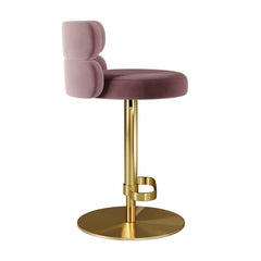 Giacamoz Adjustable Height Swivel Velvet Counter and Bar stool in Stainless Steel