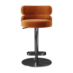 Giacamoz Adjustable Height Swivel Velvet Counter and Bar stool in Stainless Steel