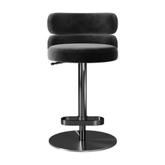 Giacamoz Adjustable Height Swivel Velvet Counter and Bar stool in Stainless Steel