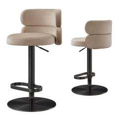 Giacamoz Adjustable Height Swivel Velvet Counter and Bar stool in Stainless Steel