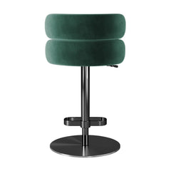 Giacamoz Adjustable Height Swivel Velvet Counter and Bar stool in Stainless Steel