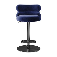 Giacamoz Adjustable Height Swivel Velvet Counter and Bar stool in Stainless Steel