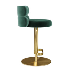 Giacamoz Adjustable Height Swivel Velvet Counter and Bar stool in Stainless Steel