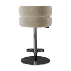 Giacamoz Adjustable Height Swivel Velvet Counter and Bar stool in Stainless Steel