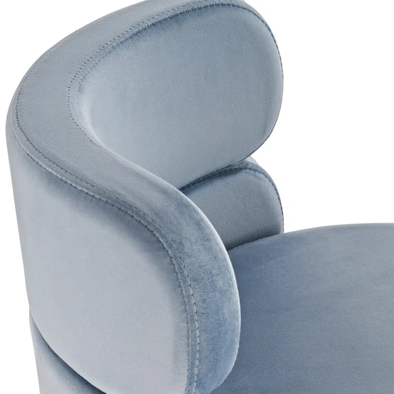 Giacamoz Adjustable Height Swivel Velvet Counter and Bar stool in Stainless Steel