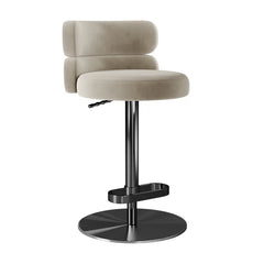 Giacamoz Adjustable Height Swivel Velvet Counter and Bar stool in Stainless Steel