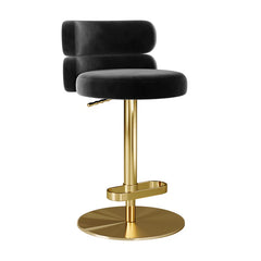 Giacamoz Adjustable Height Swivel Velvet Counter and Bar stool in Stainless Steel