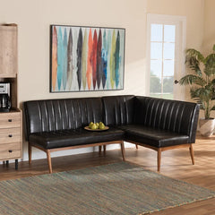 laxtern Faux Leather Upholstered Bench - Wooden Bazar