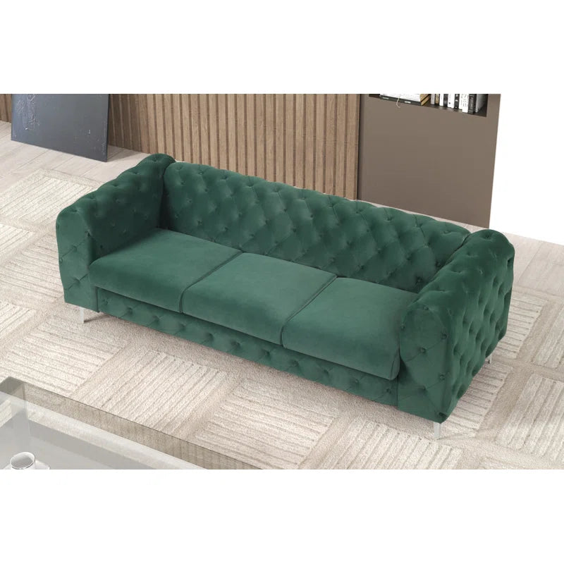 Godeuso 3 - Piece Velvet Living Room Luxury Sofa Set