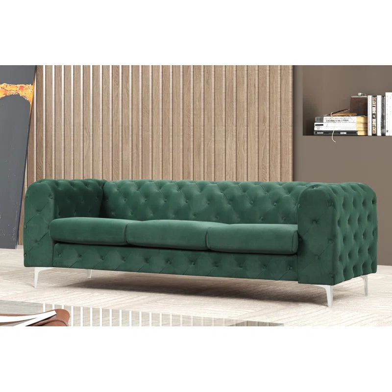 Godeuso 3 - Piece Velvet Living Room Luxury Sofa Set