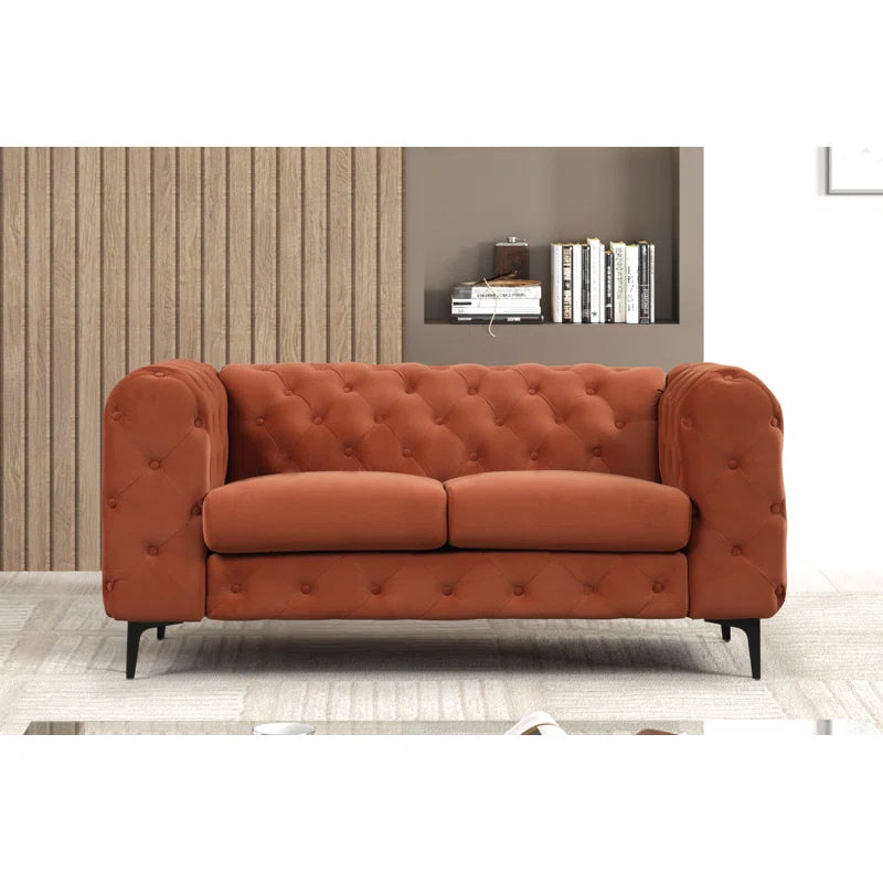 Godeuso 3 - Piece Velvet Living Room Luxury Sofa Set