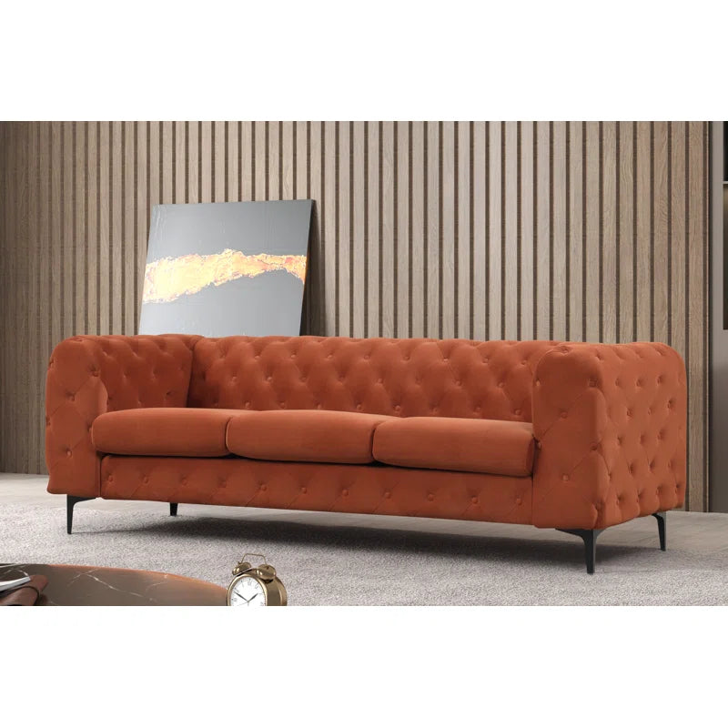 Godeuso 3 - Piece Velvet Living Room Luxury Sofa Set