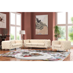 Godeuso 3 - Piece Velvet Living Room Luxury Sofa Set