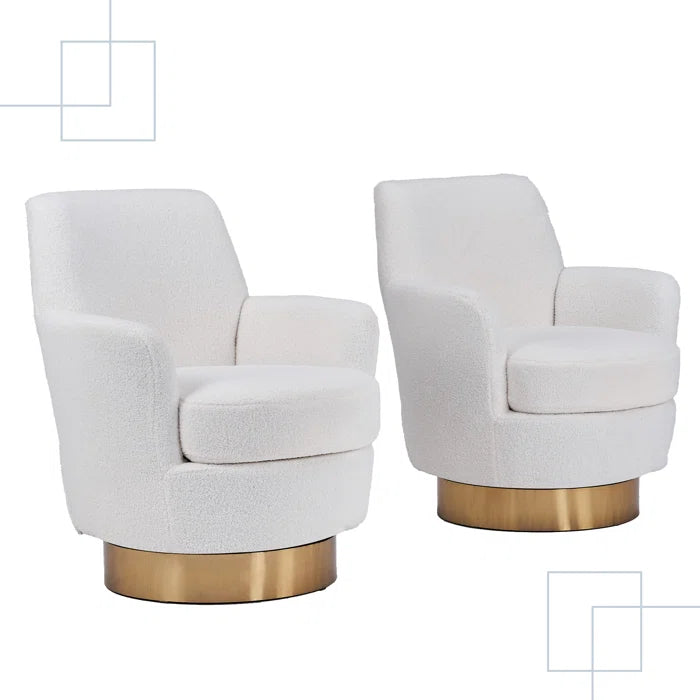 Shalimaar Upholstered Swivel Armchair (Set of 2)