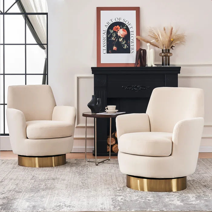 Shalimaar Upholstered Swivel Armchair (Set of 2)