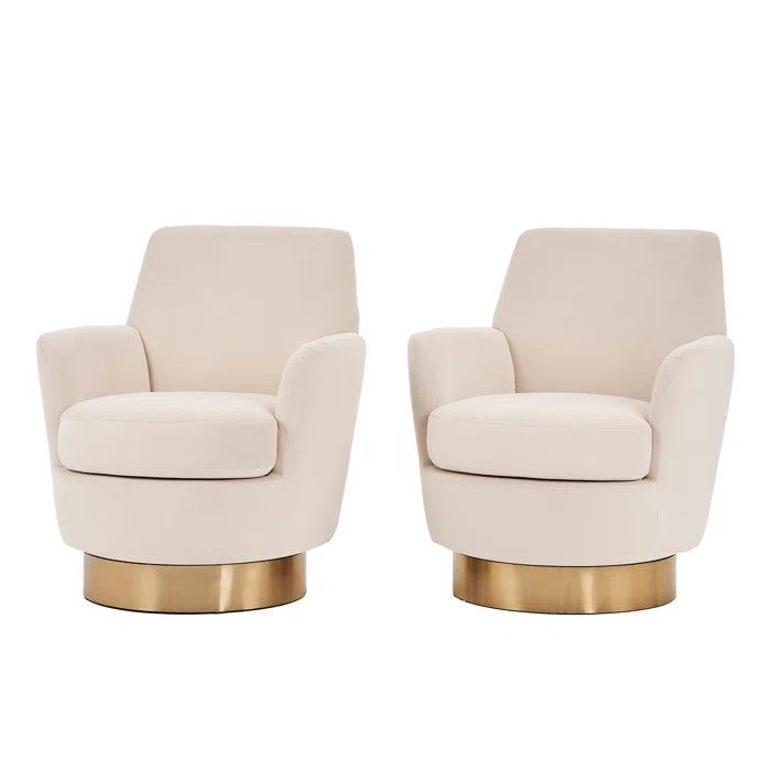 Shalimaar Upholstered Swivel Armchair (Set of 2)