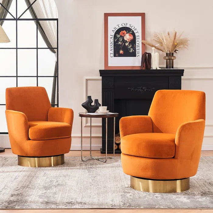 Shalimaar Upholstered Swivel Armchair (Set of 2)