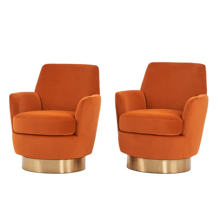 Shalimaar Upholstered Swivel Armchair (Set of 2)