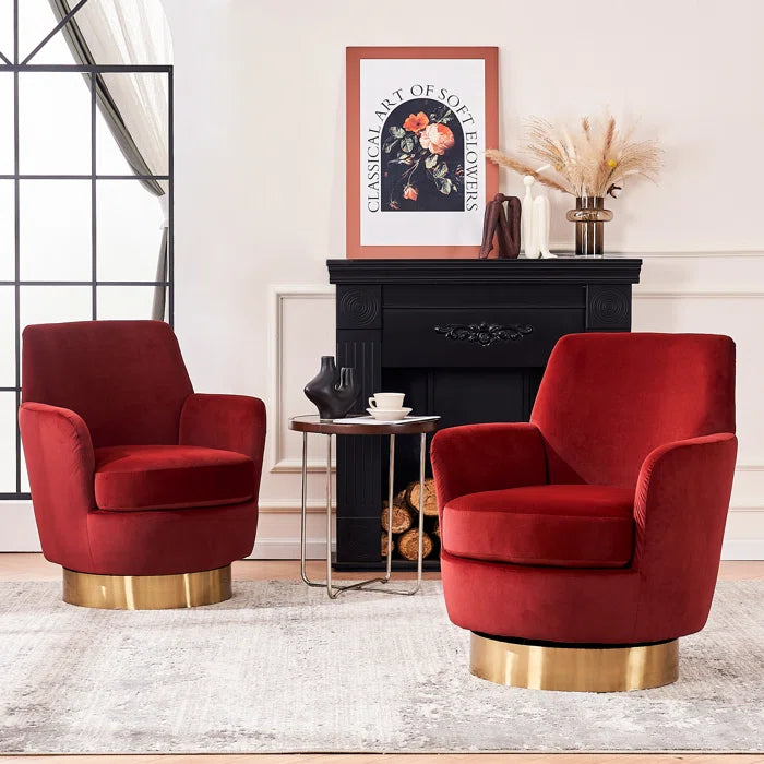 Shalimaar Upholstered Swivel Armchair (Set of 2)