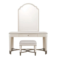 Bandrito Grace Vanity And Mirror Set With Stool - Wooden Bazar